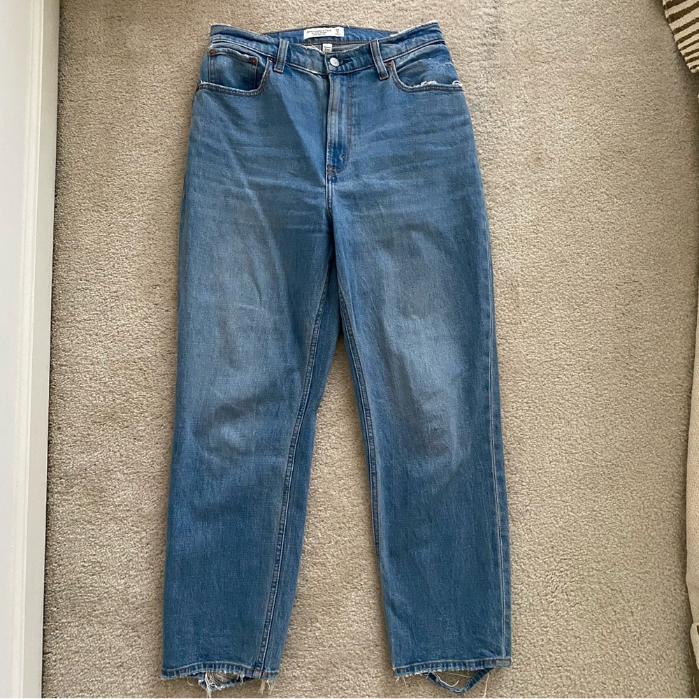 Abercrombie & Fitch Curve Love The Ankle Straight Ultra High Rise Jeans